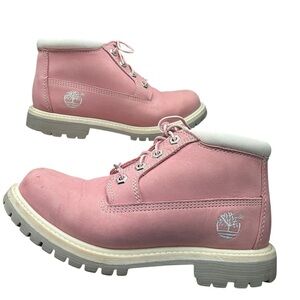 Timberland Hiking Outdoor Nellie Waterproof Ankle Boots Pink Nubuck Women’s 6